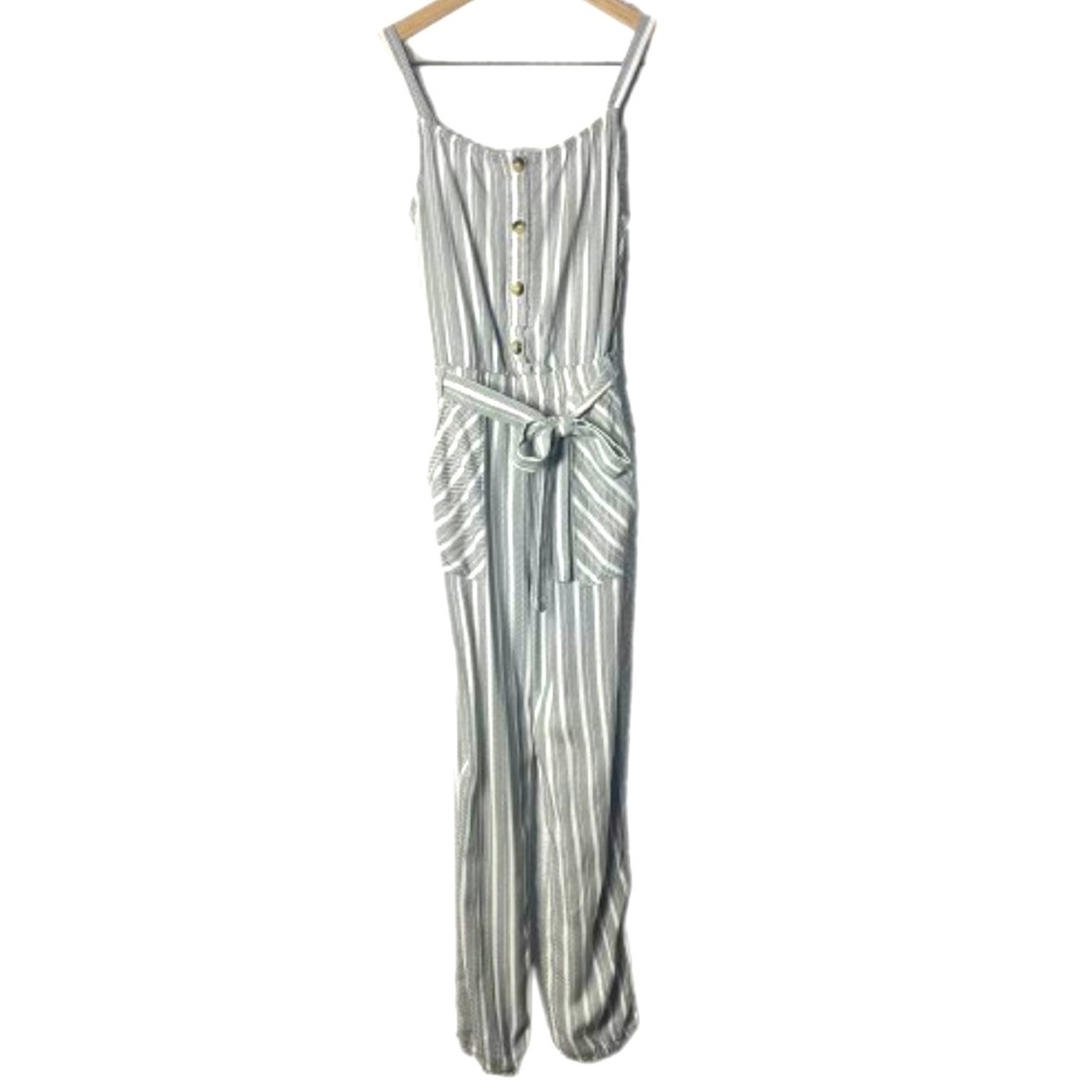 Mia Chica Blue & White Striped Romper